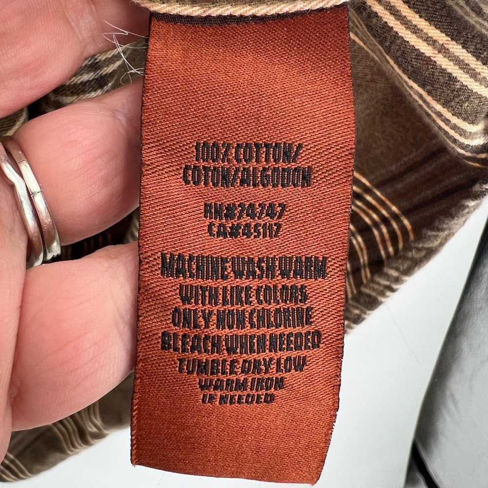 Bob Timberlake heavyweight flannel shirt outdoor cabincore work brown XL - Picture 9 of 12